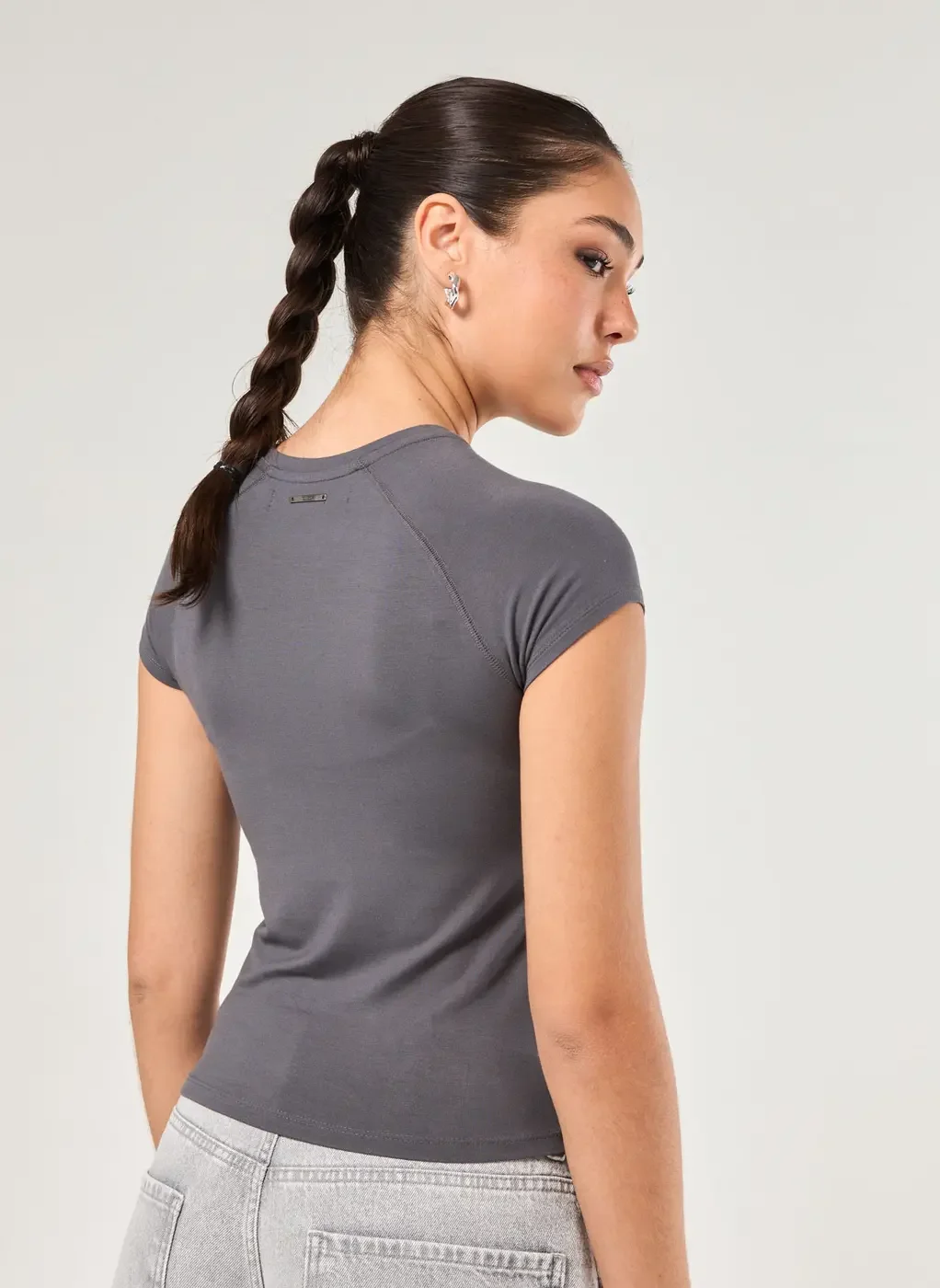 Blusa Manga Curta Justa Raglan