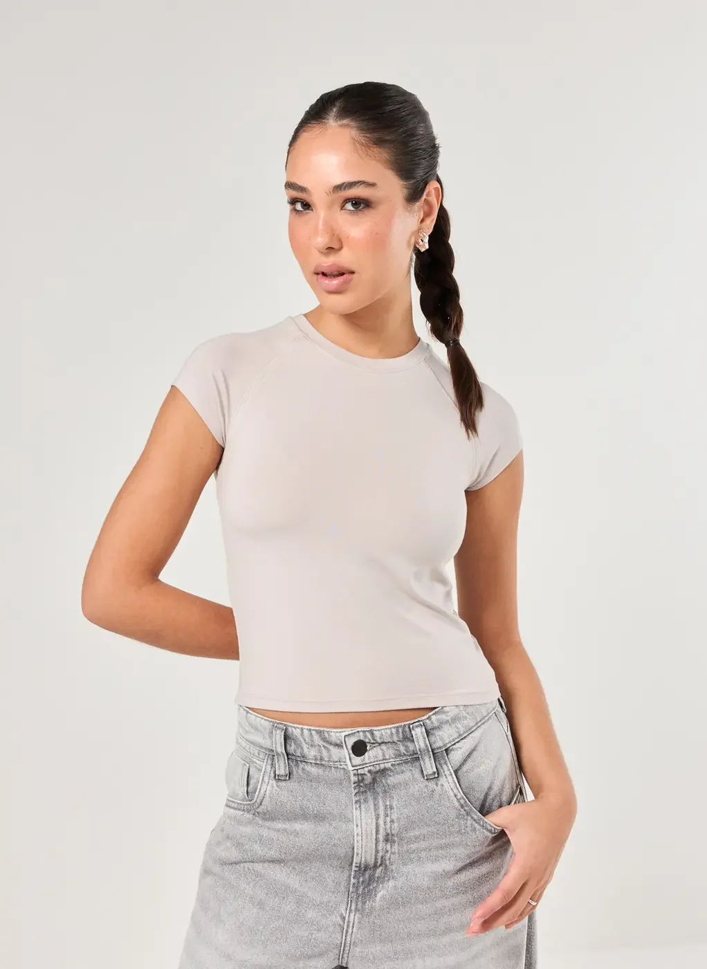 Blusa Manga Curta Justa Raglan