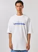 Camiseta Oversized Malhão Off-White Com Escrito