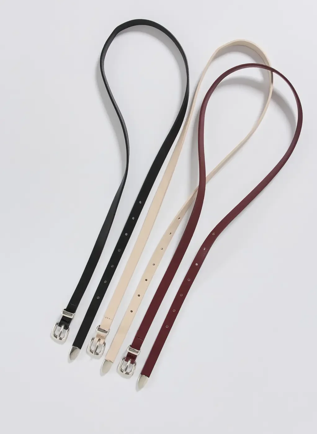 Conjunto 3 Cintos Finos Poliuretano