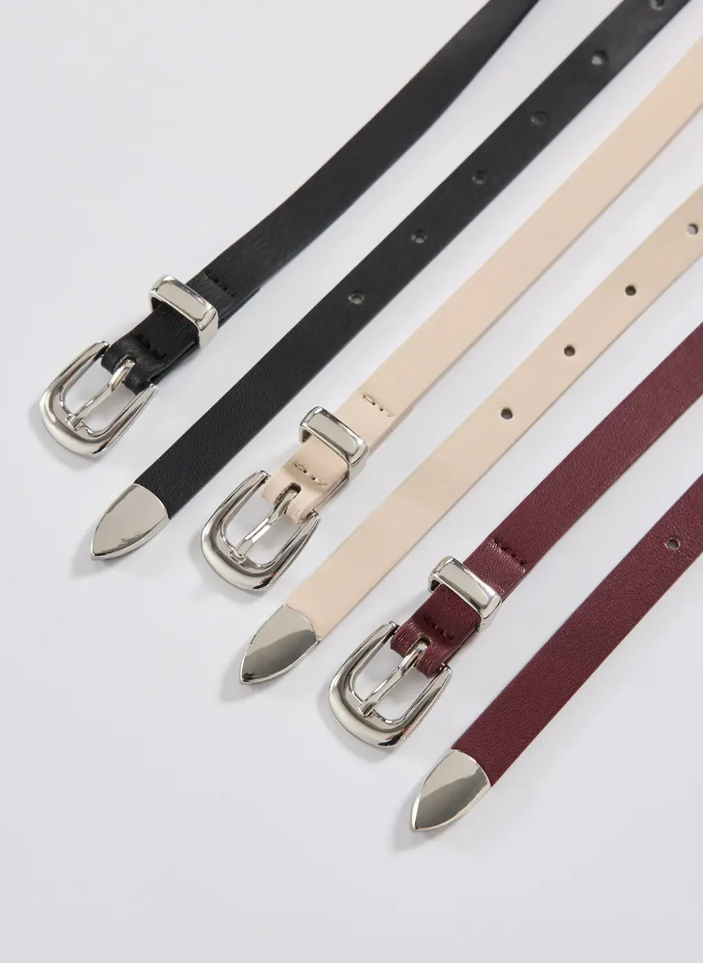 Conjunto 3 Cintos Finos Poliuretano