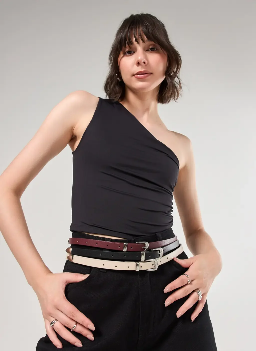 Conjunto 3 Cintos Finos Poliuretano