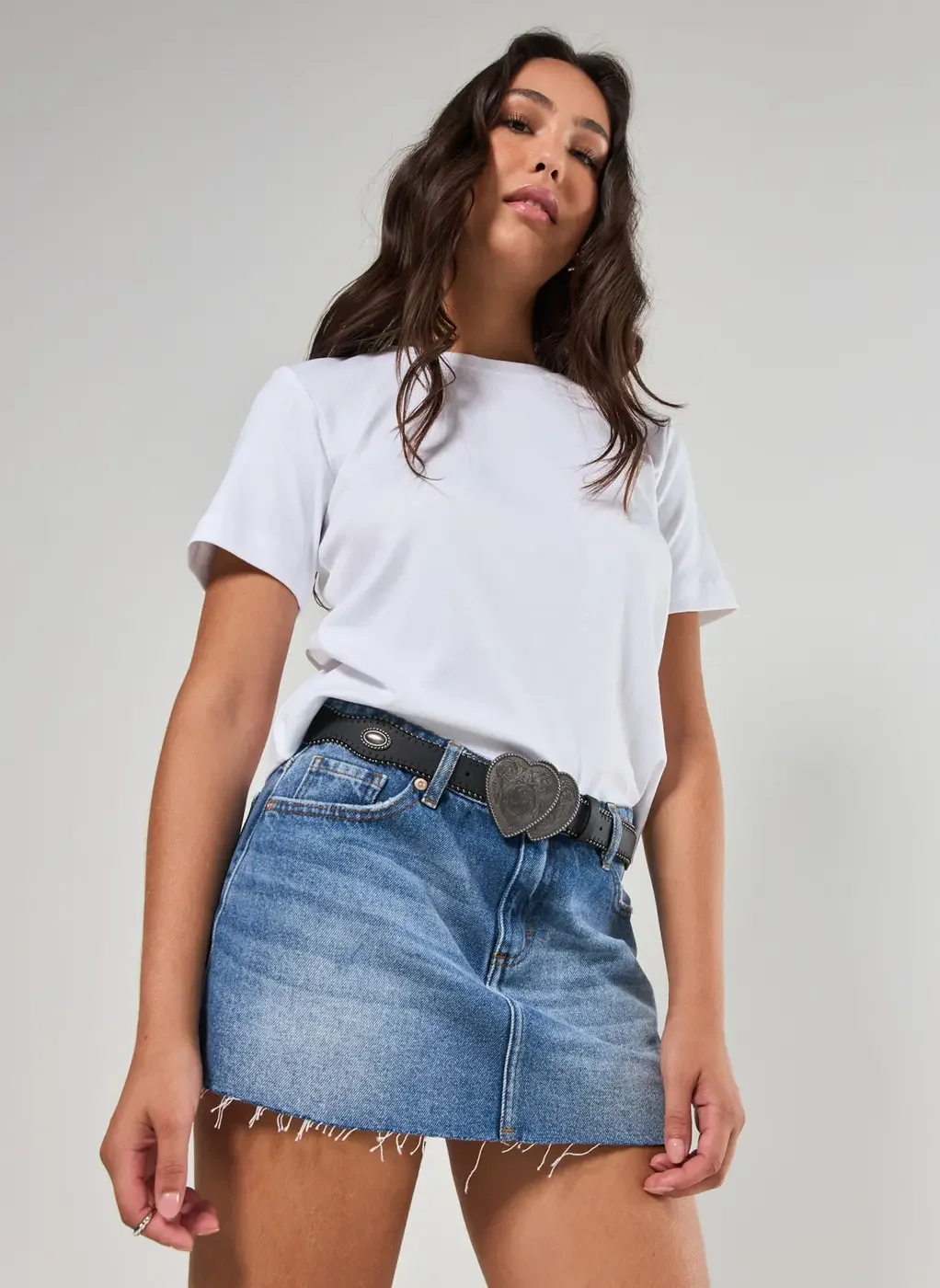 Cinto Preto Fivela Corações