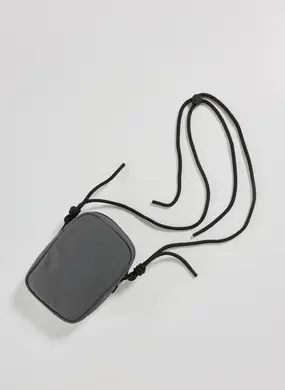 Bolsa Crossbody Cinza Com Cordas