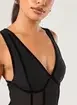 Body Preto Transparência E Veludo