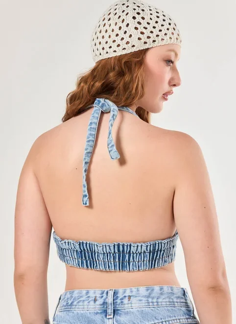 Top Jeans Frente Única