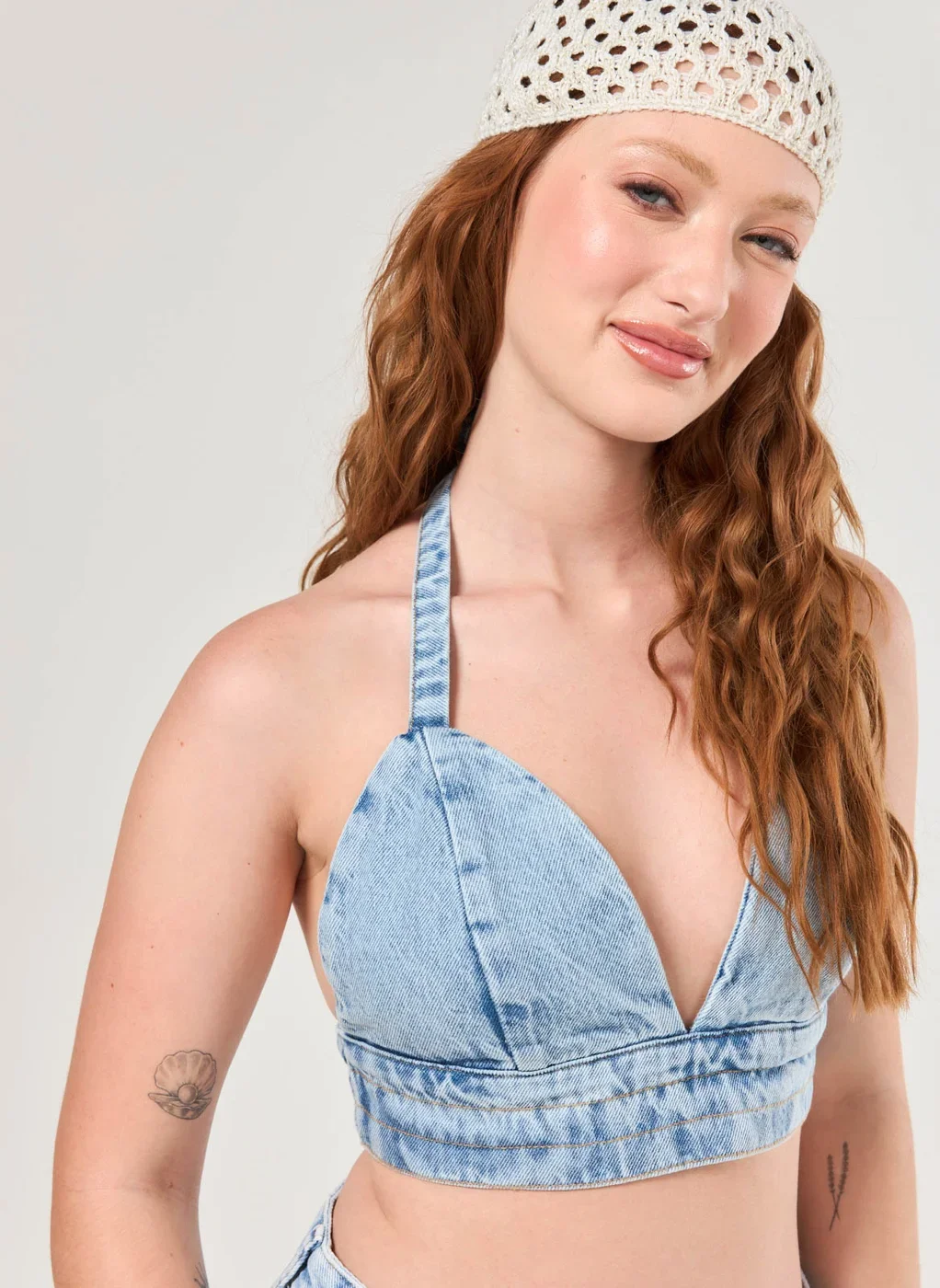 Top Jeans Frente Única