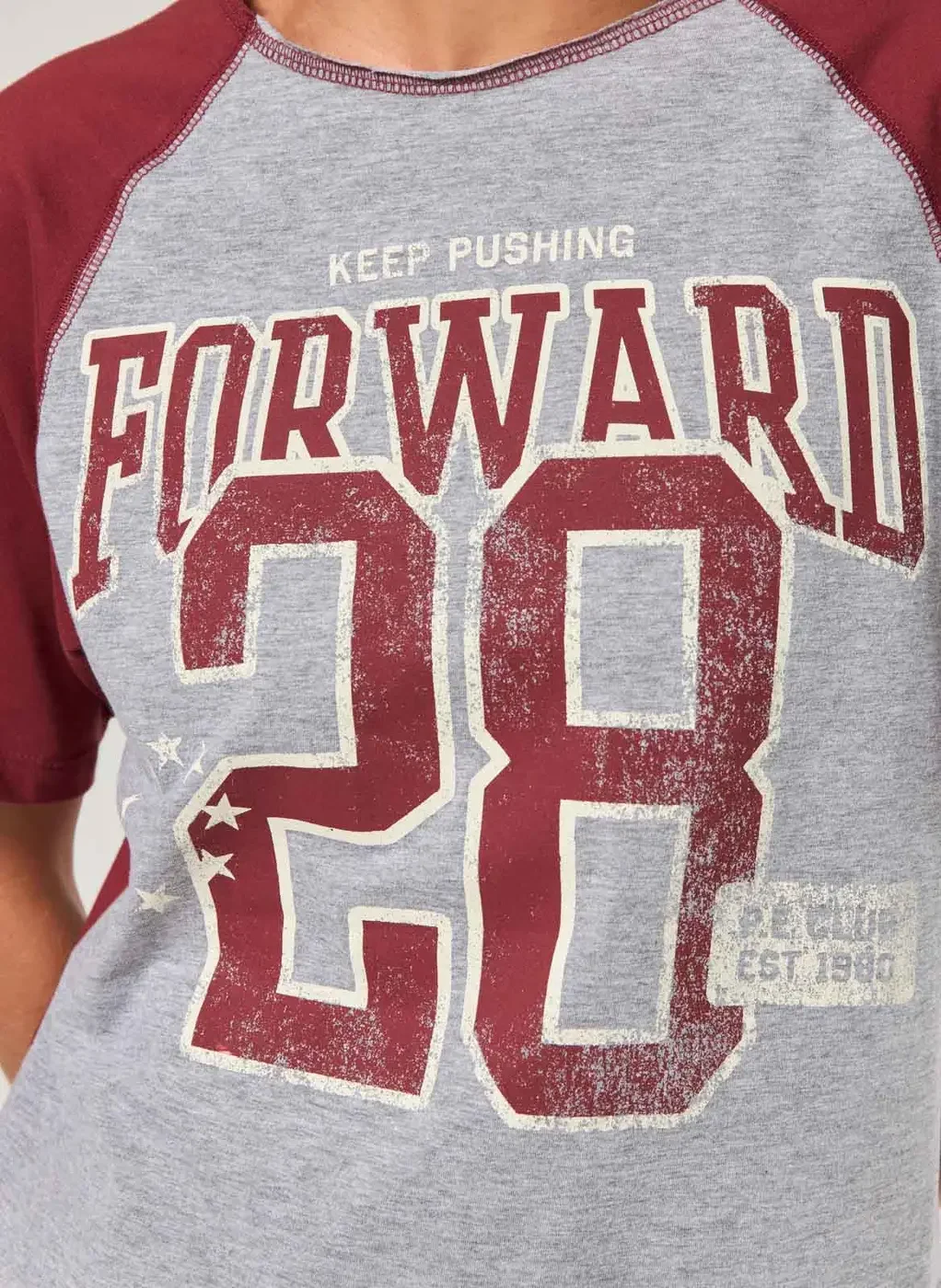 Camiseta Raglan Cinza E Vinho Forward 28