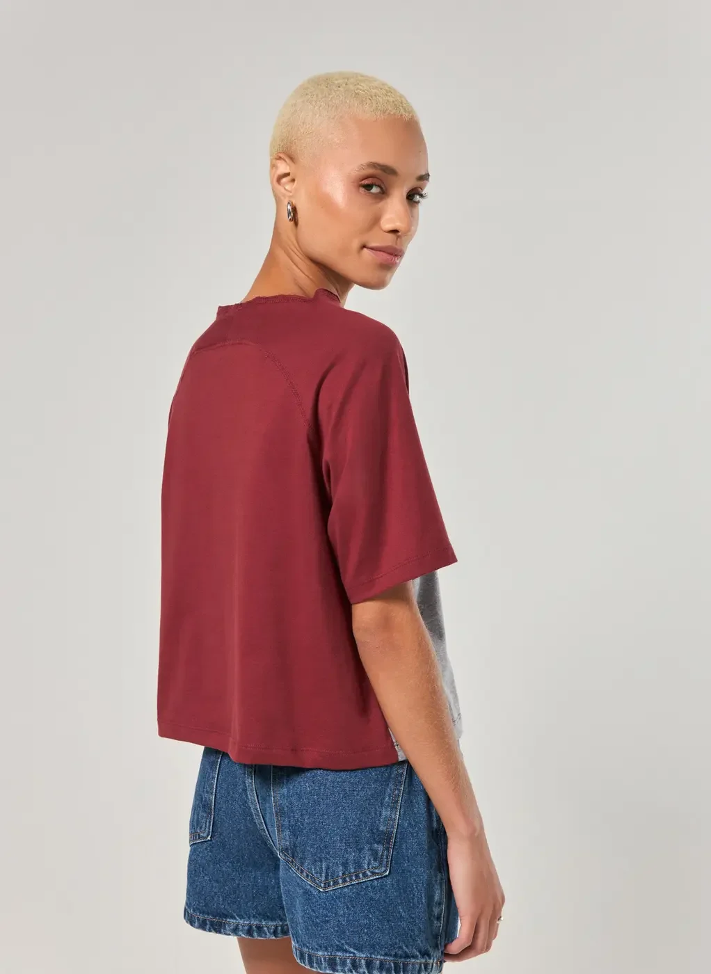 Camiseta Raglan Cinza E Vinho Forward 28