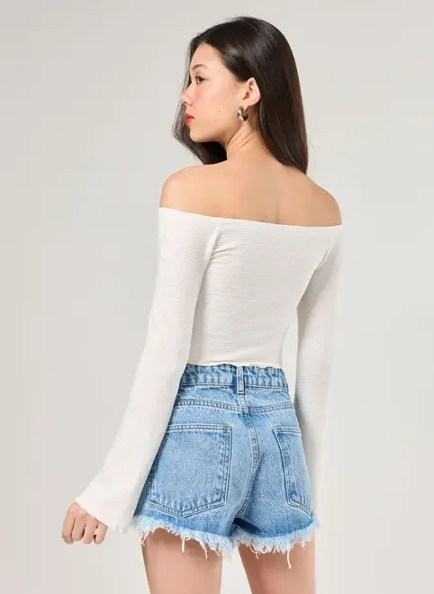 Cropped Manga Longa Franzido