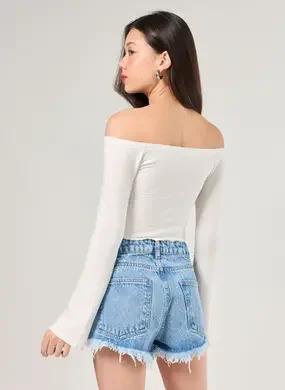 Cropped Manga Longa Franzido