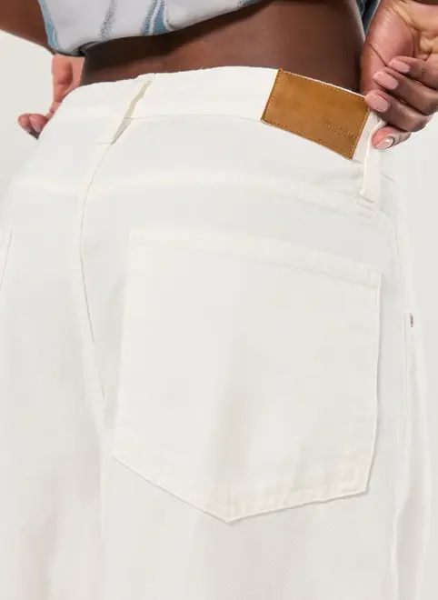 Calça Sarja Wide Leg Cintura Baixa