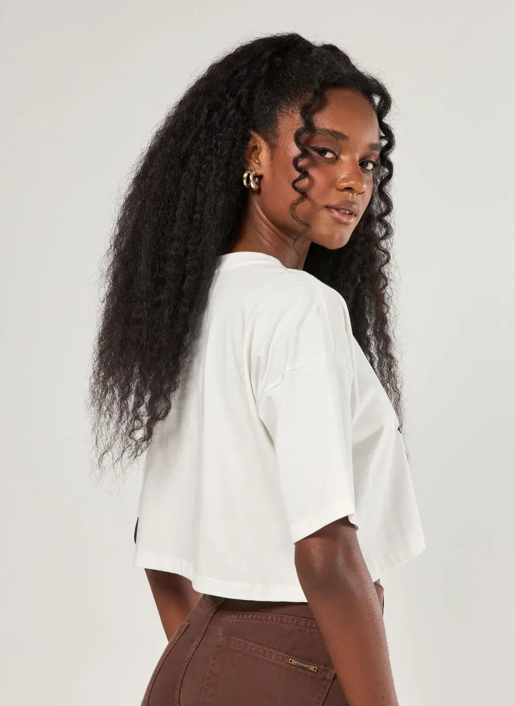 Camiseta Cropped Off-White Cupido