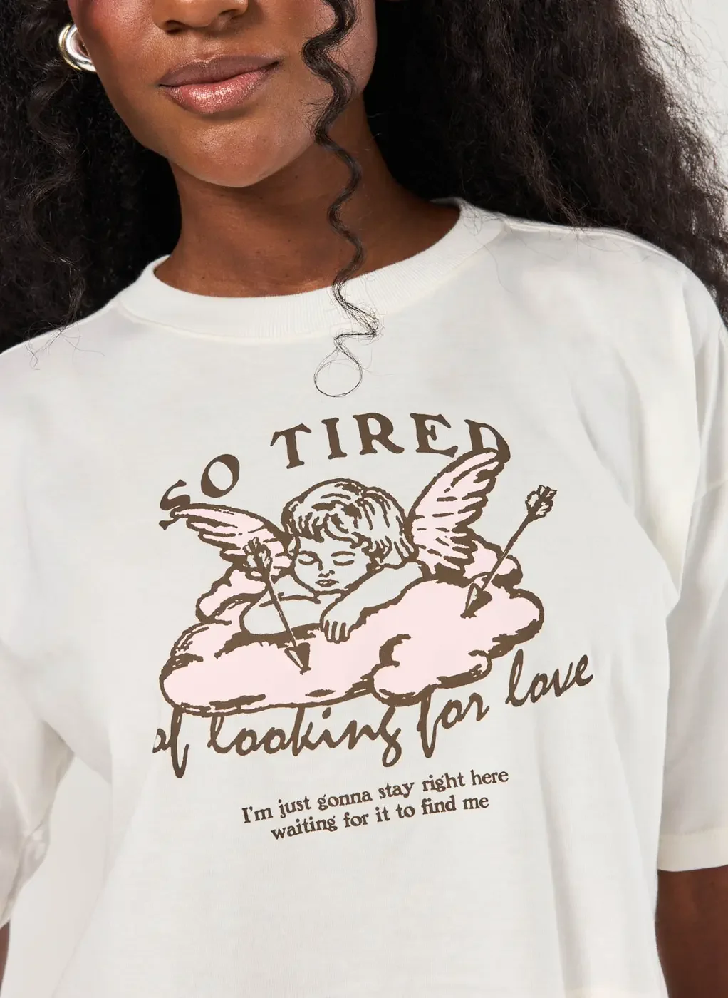 Camiseta Cropped Off-White Cupido