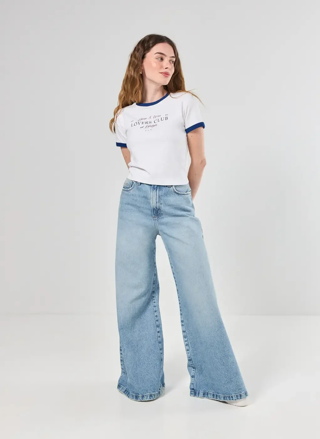 Calça Jeans Pantalona