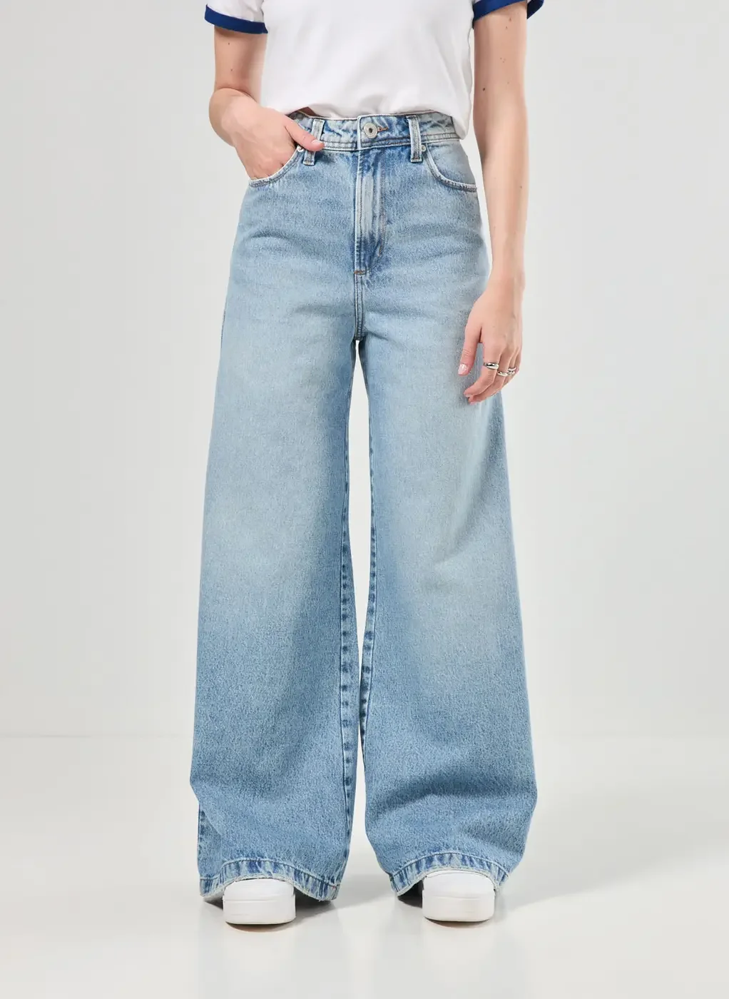 Calça Jeans Pantalona