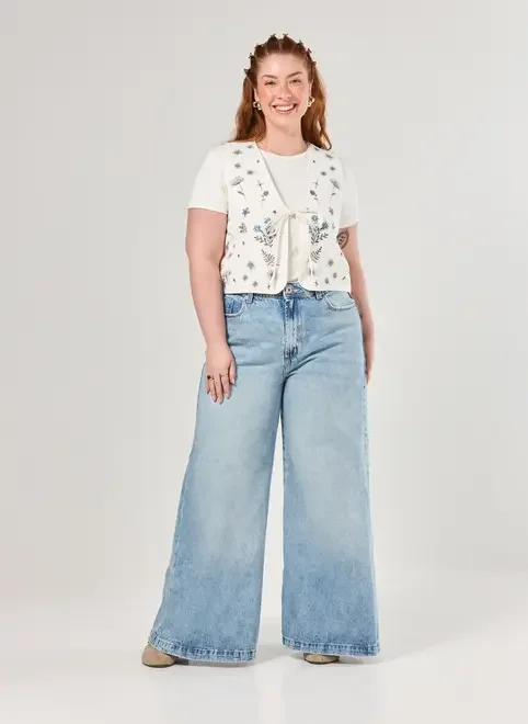 Calça Jeans Pantalona