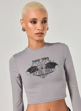 Cropped Poliamida Manga Longa Teia