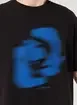 Camiseta Preta Oversized Estampa Blurred