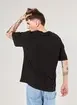 Camiseta Preta Oversized Estampa Blurred