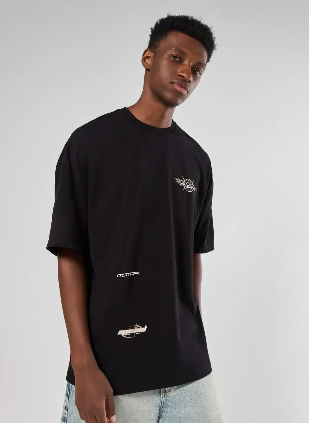 Camiseta Oversized Preta Racing