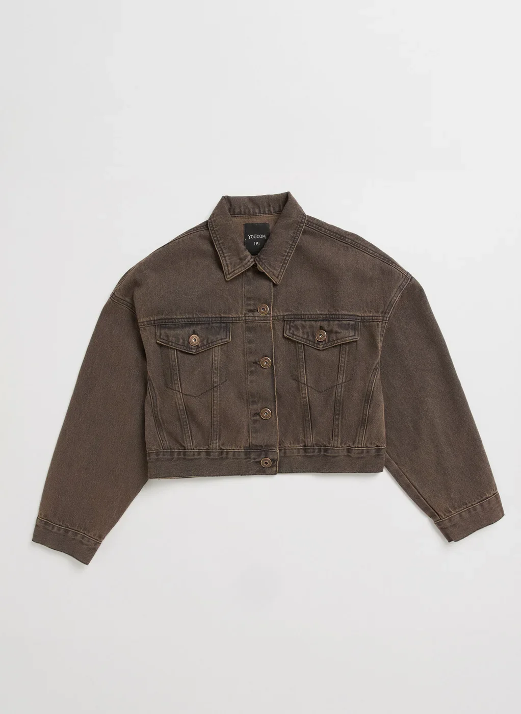 Jaqueta Jeans Cropped Com Bolso