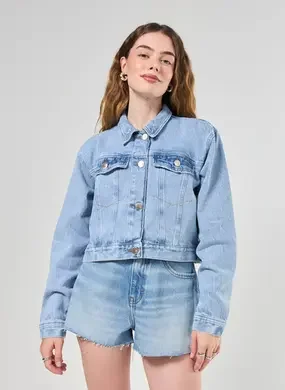 Jaqueta Jeans Cropped Botões
