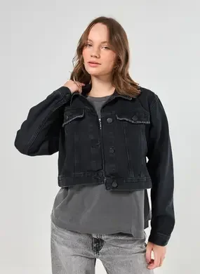 Jaqueta Jeans Cropped Botões