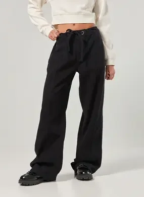 Calça Sarja Wide Leg Amarração