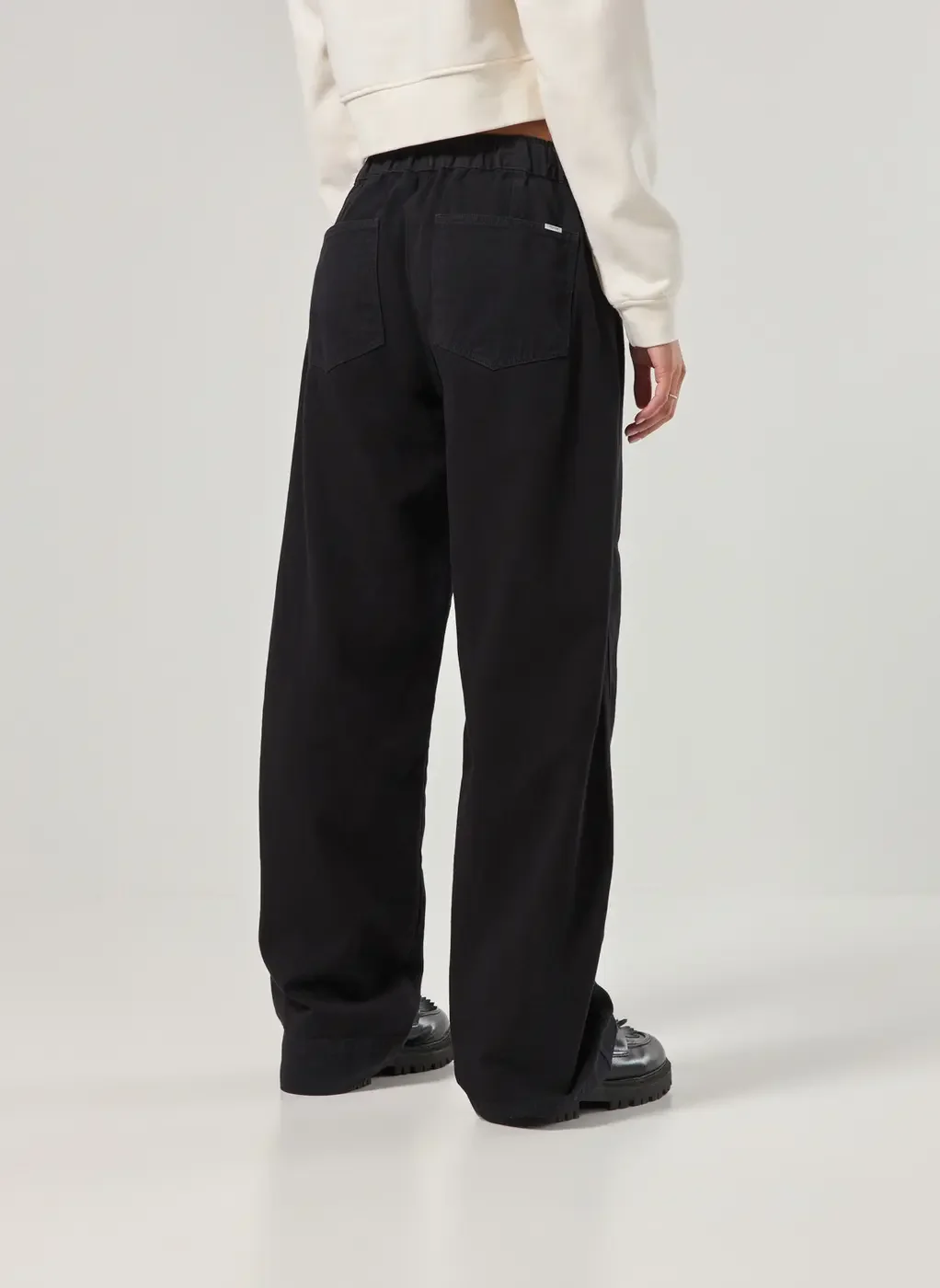 Calça Sarja Wide Leg Amarração