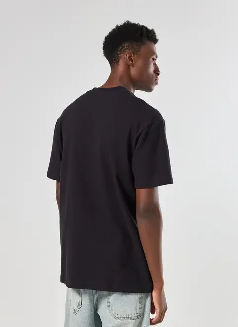 Camiseta Comfort Preta Atoalhada Bordado