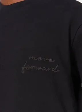 Camiseta Comfort Preta Atoalhada Bordado