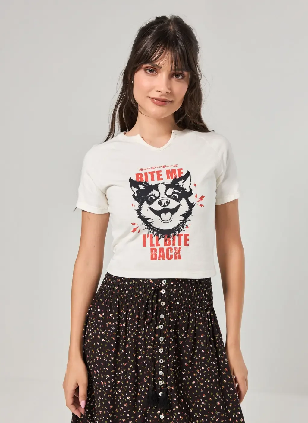 Blusa Raglan Estampa Doguinho