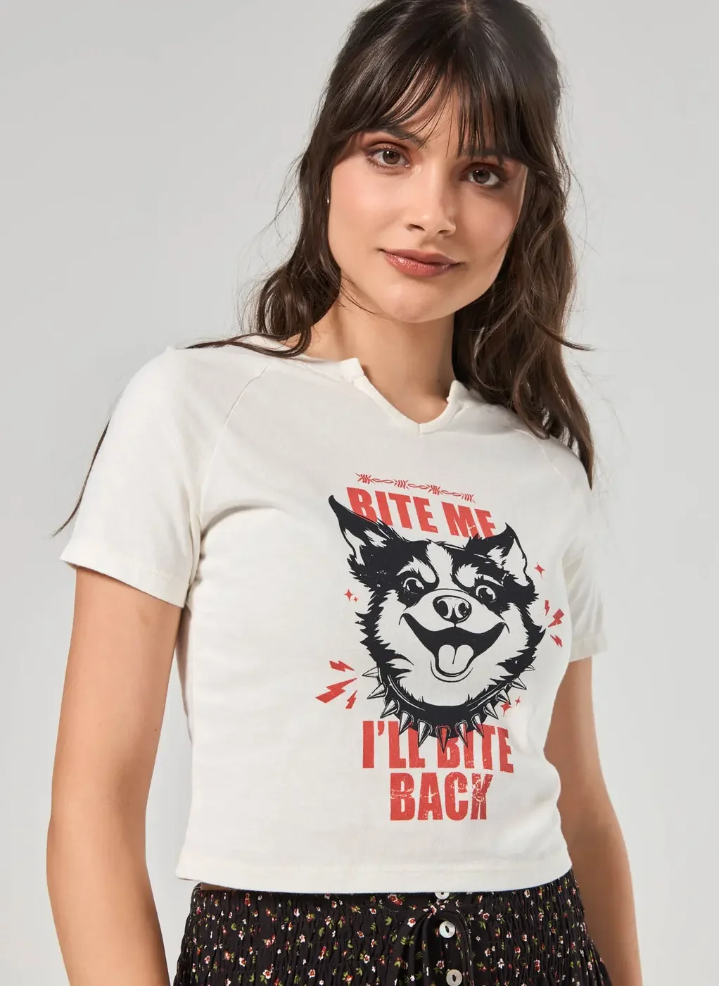 Blusa Raglan Estampa Doguinho