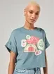 Camiseta Cropped Verde Frutinhas
