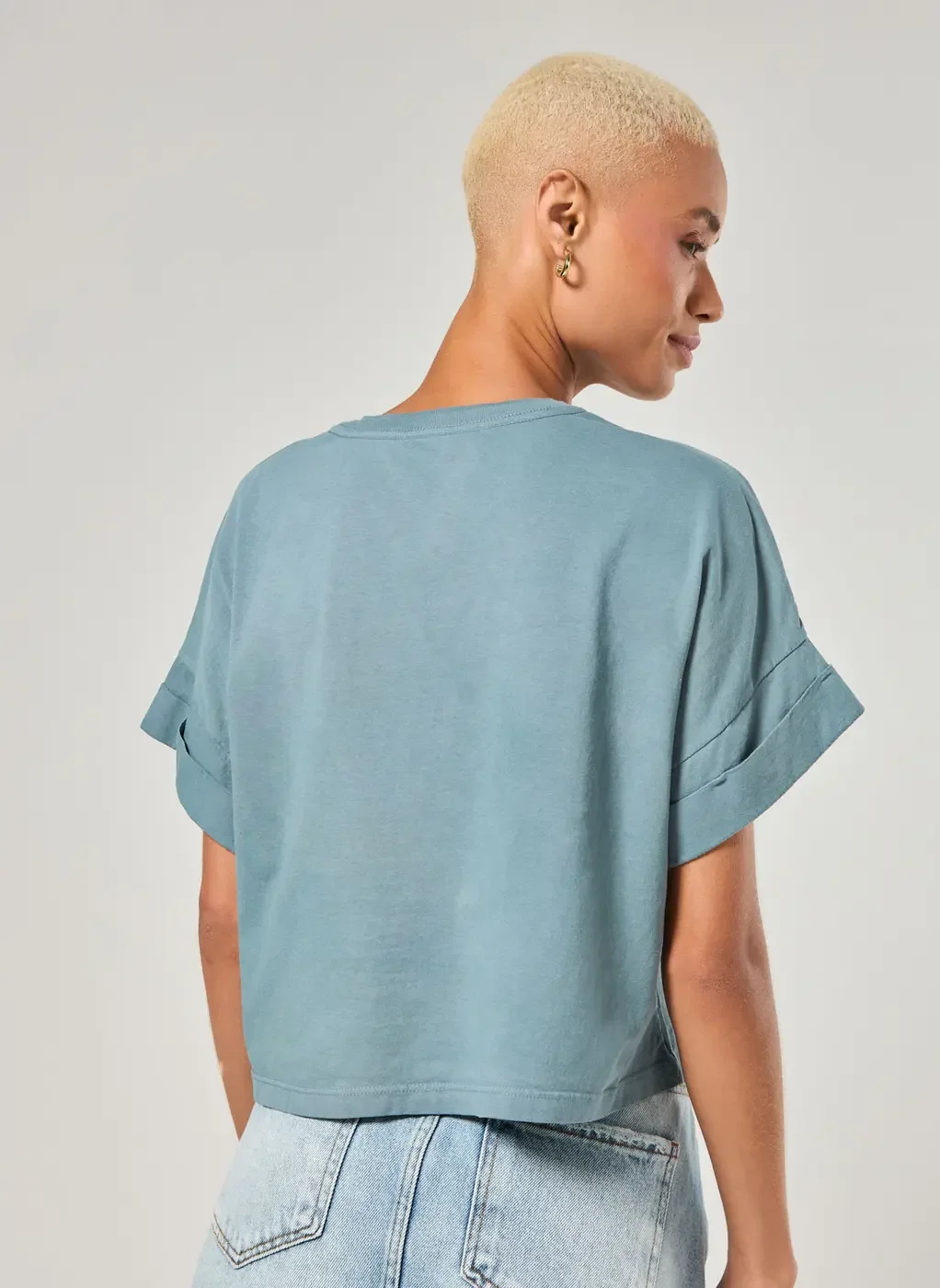 Camiseta Cropped Verde Frutinhas