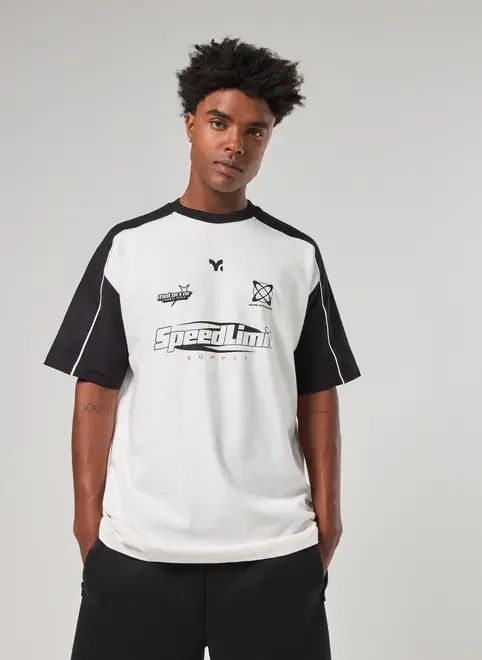 Camiseta Oversized Malhão Off-White Racer