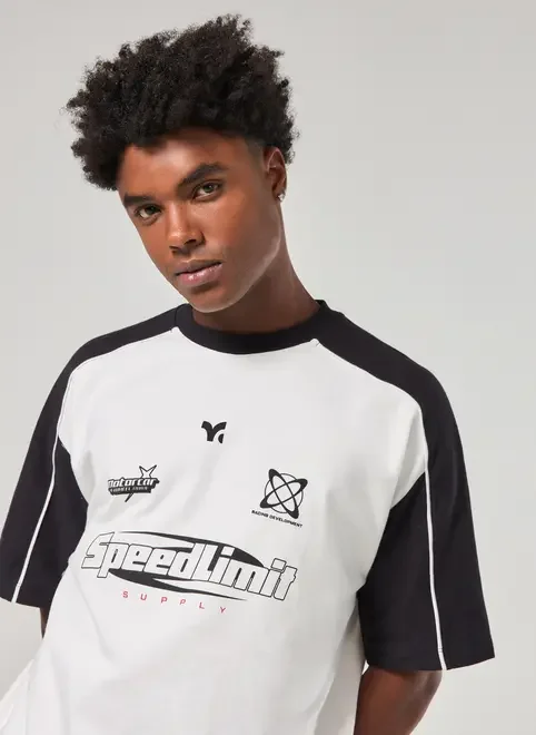 Camiseta Oversized Malhão Off-White Racer