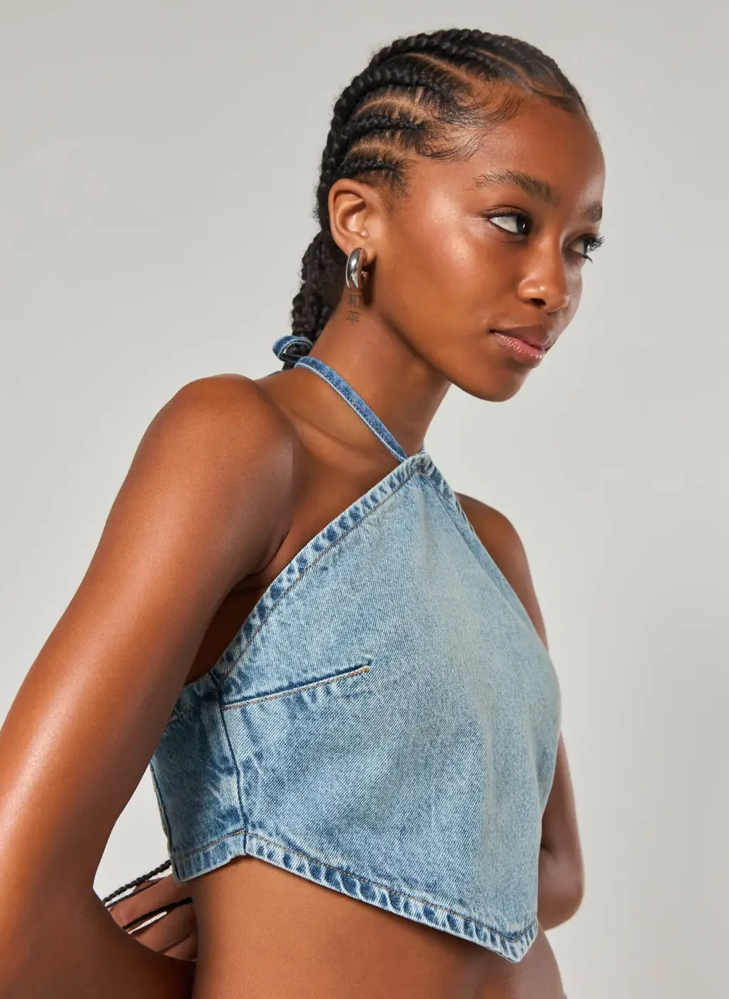 Cropped Jeans Frente Única