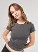 Blusa Manga Curta Poliamida Franzido