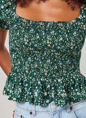 Cropped Lastex Verde Florida