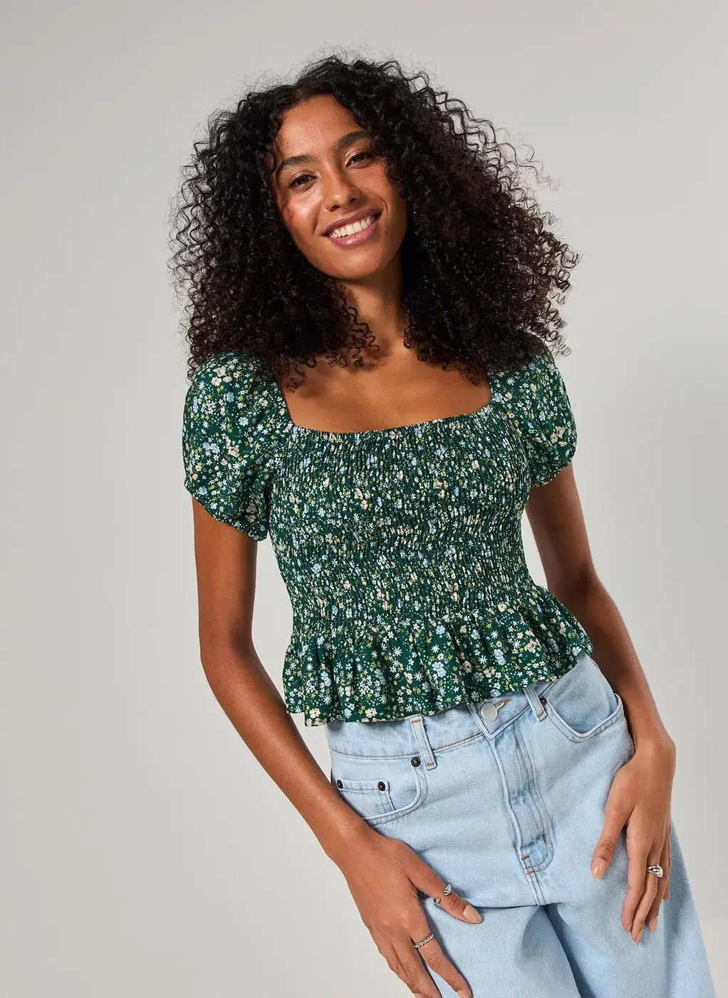 Cropped Lastex Verde Florida