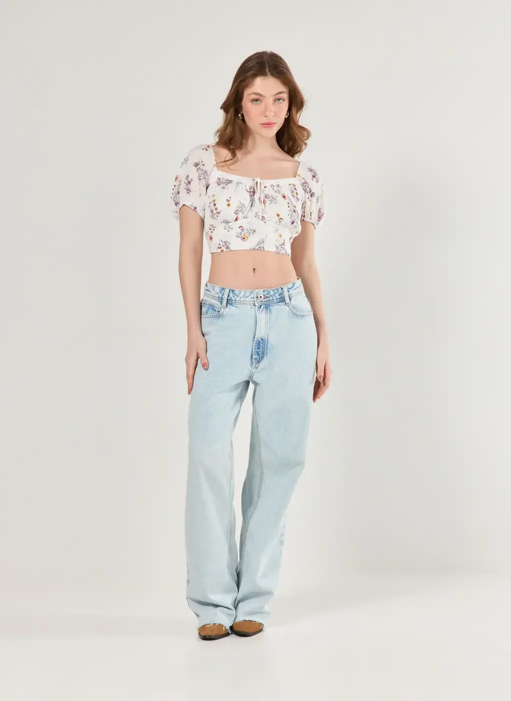 Cropped Off-White Florido Amarração