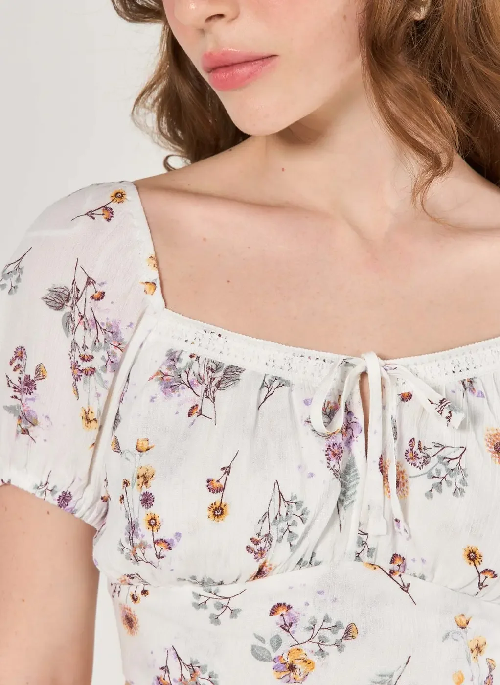 Cropped Off-White Florido Amarração