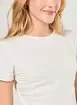 Cropped Off-White Textura Xadrez