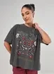 Camiseta Preta Lavada Borboleta