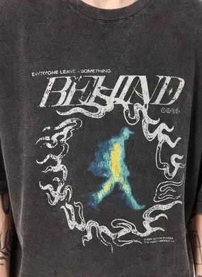 Camiseta Oversized Cropped Marmorizada Behind