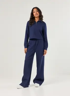 Calça Moletom Reta Marinho