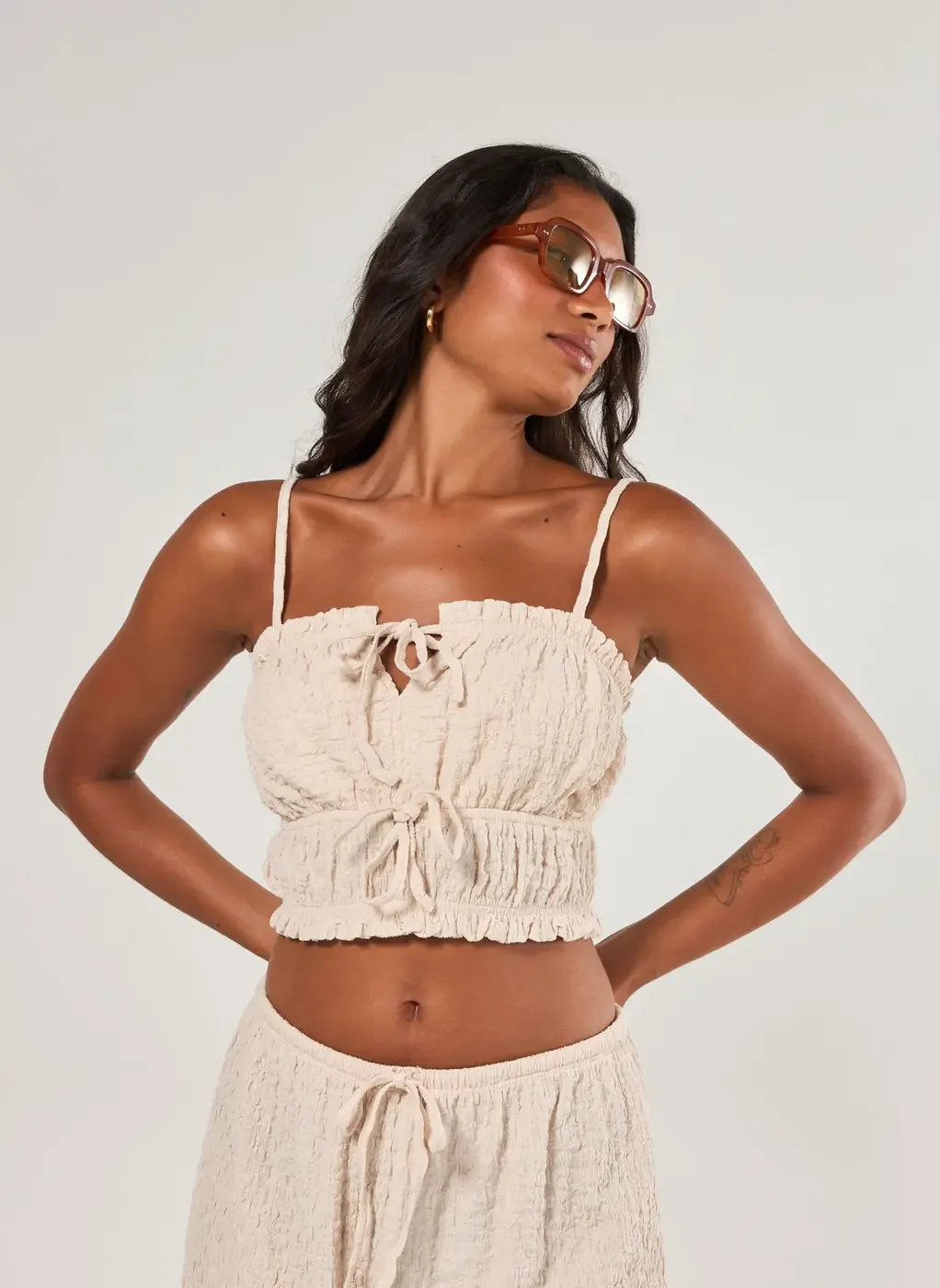 Cropped Texturizado Amarração