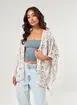 Kimono Off-White Estampa Borboletas